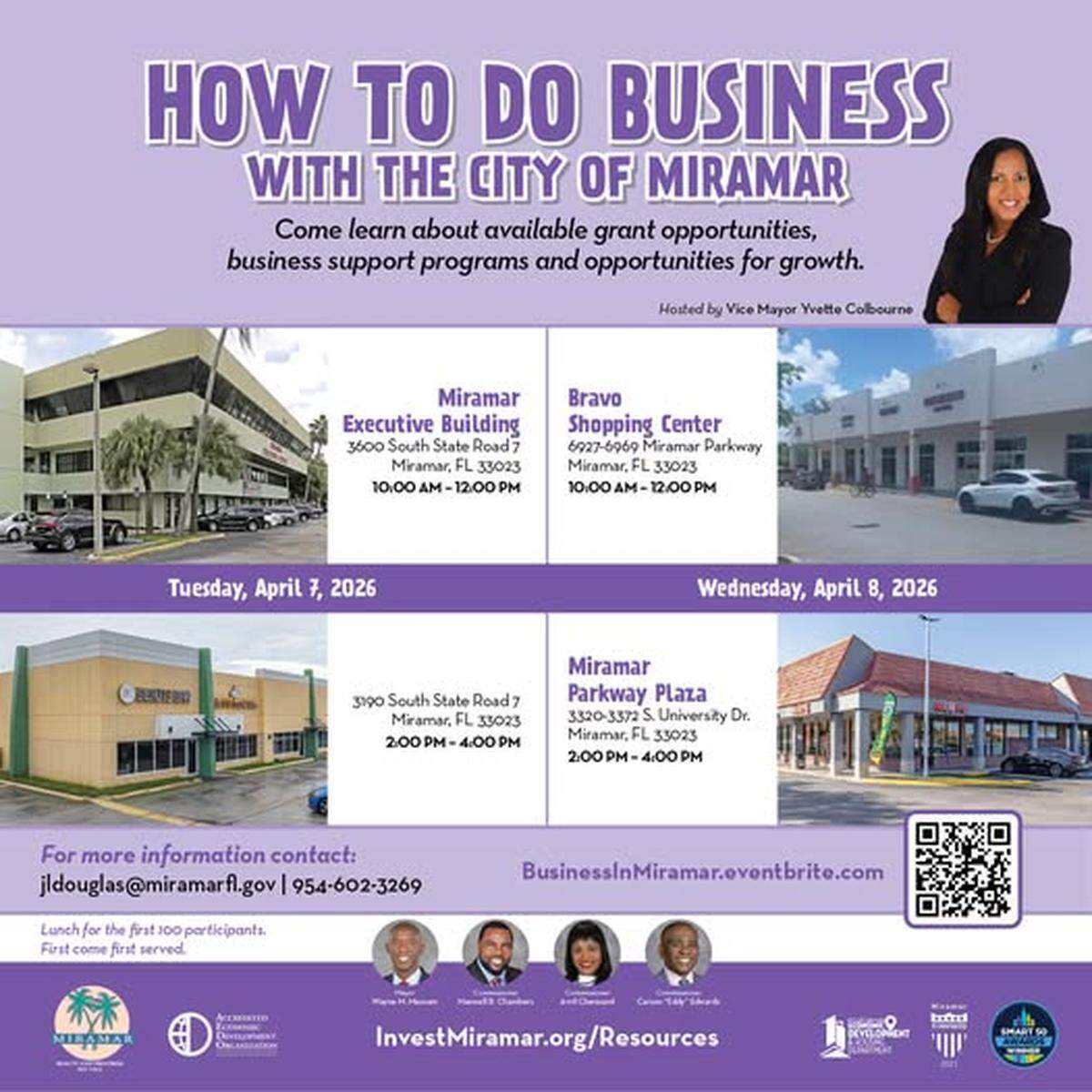 The City of Miramar is sponsoring workshops in April to assist those who want to open a small business in the city or bid for city contracts.