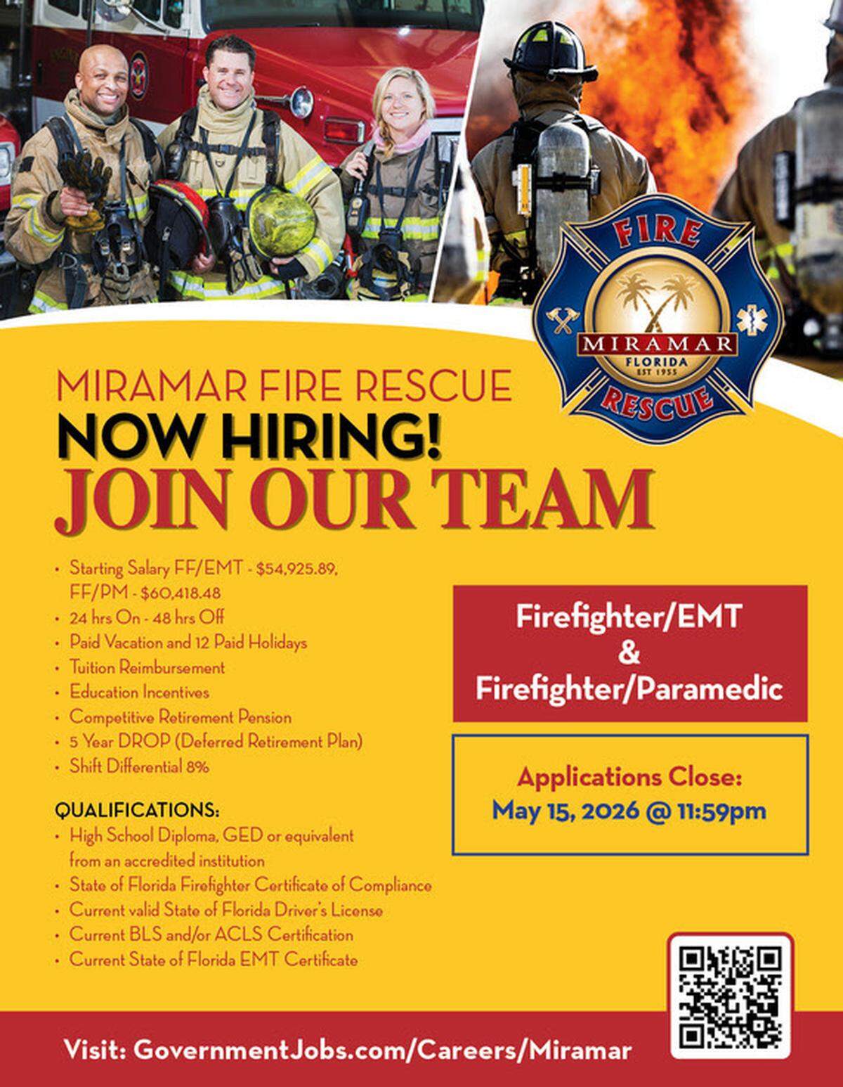 Miramar is seeking new paramedics.