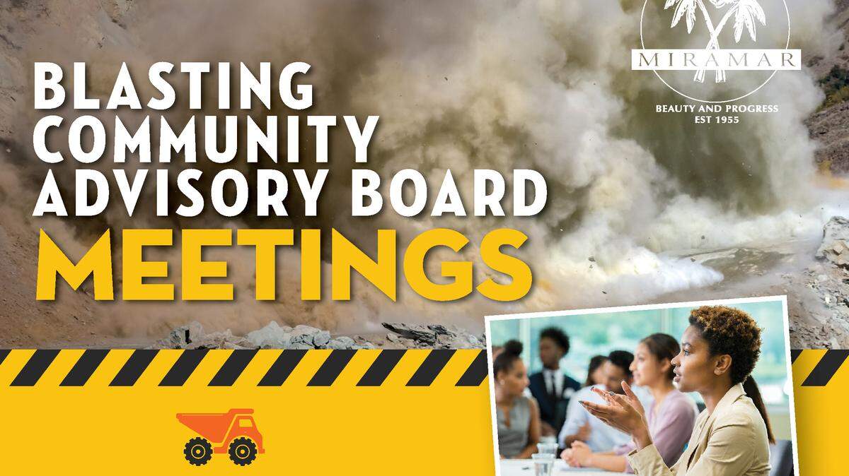 The next Miramar Blasting Community Advisory Board meets again on Thursday, Jan. 15, 2026.