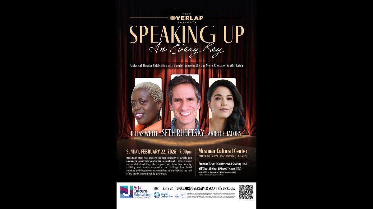 Broadway stars Seth Rudetsky, Lillias White and Arielle Jacobs are scheduled to perform at the Miramar Cultural Center on Sunday.