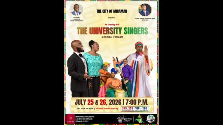 Jamaican University Singers bring diverse vocal works to Miramar. Here are details