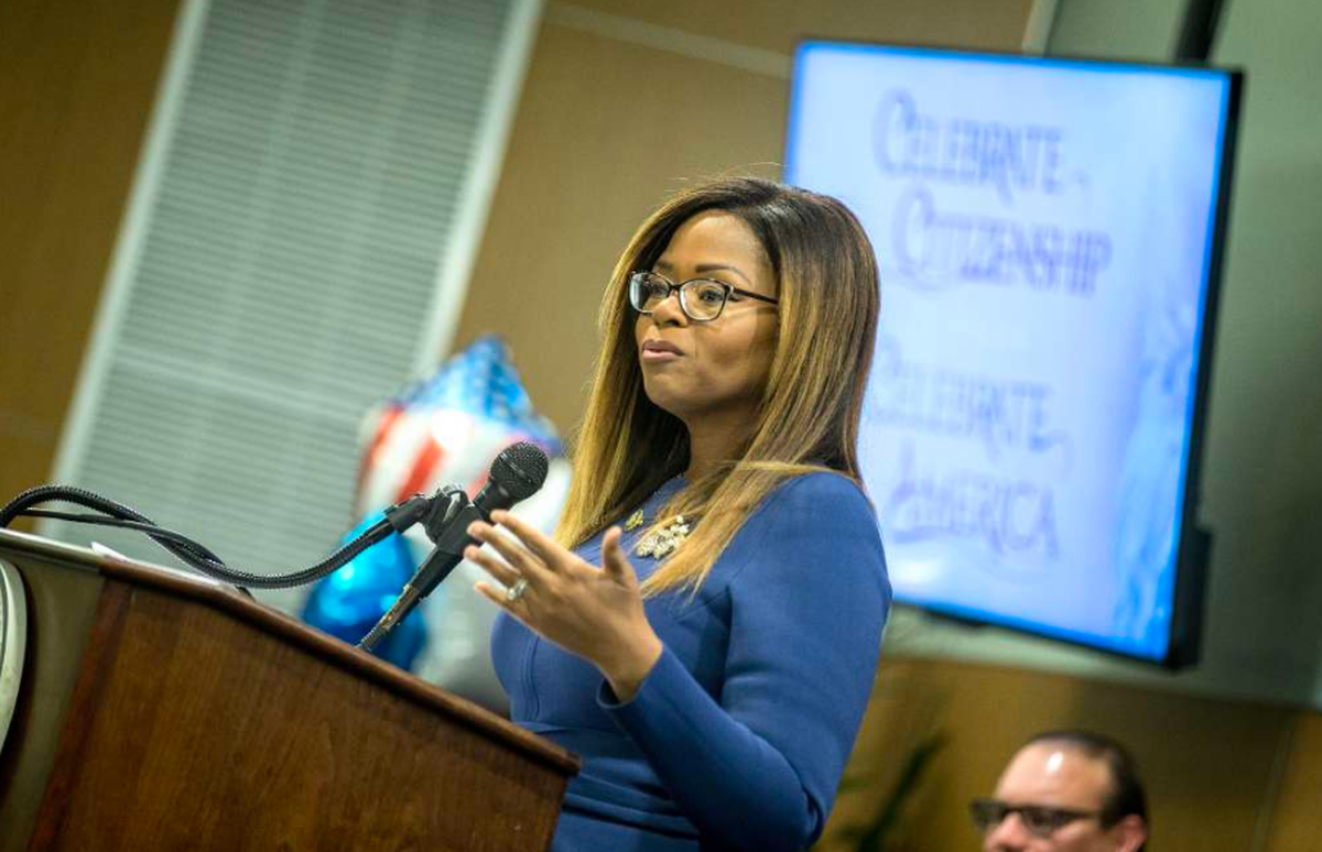 Congresswoman Sheila Cherfilus-McCormick was indicted by a grand jury on allegations that she laundered disaster funds for her election campaign, prosecutors announced Nov. 19.