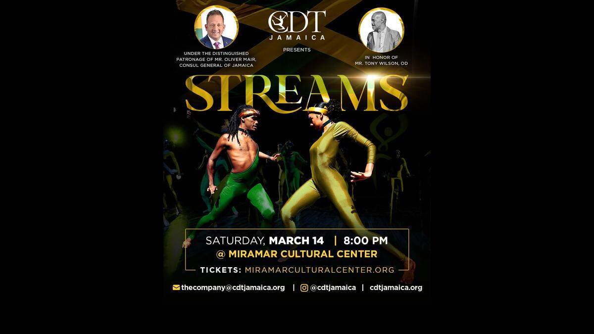 The acclaimed CDT Jamaica will perform at the Miramar Cultural Center on Saturday, March 14.