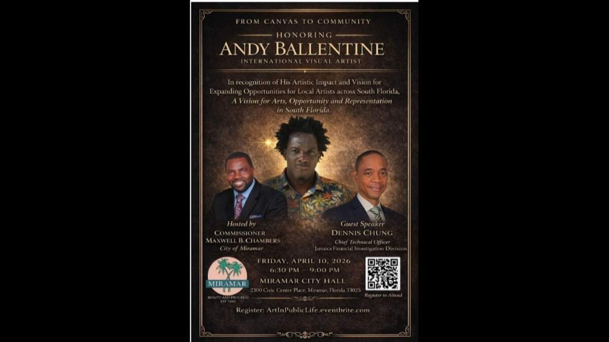 Andy Ballentine will be honored by Commissioner Maxwell Chambers at Miramar City Hall.