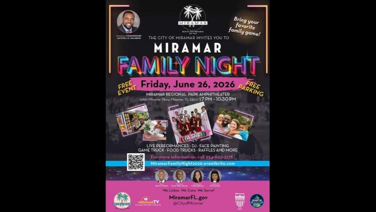 Miramar’s Family Night is scheduled for Friday, June 26, at the Miramar Regional Park Amphitheater.