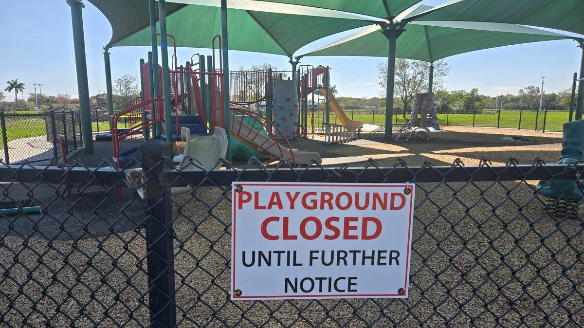 One playground at Miramar Regional Park is still closed, and repairs have begun.